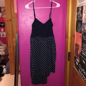 Blue Polka Dot High-Low Dress